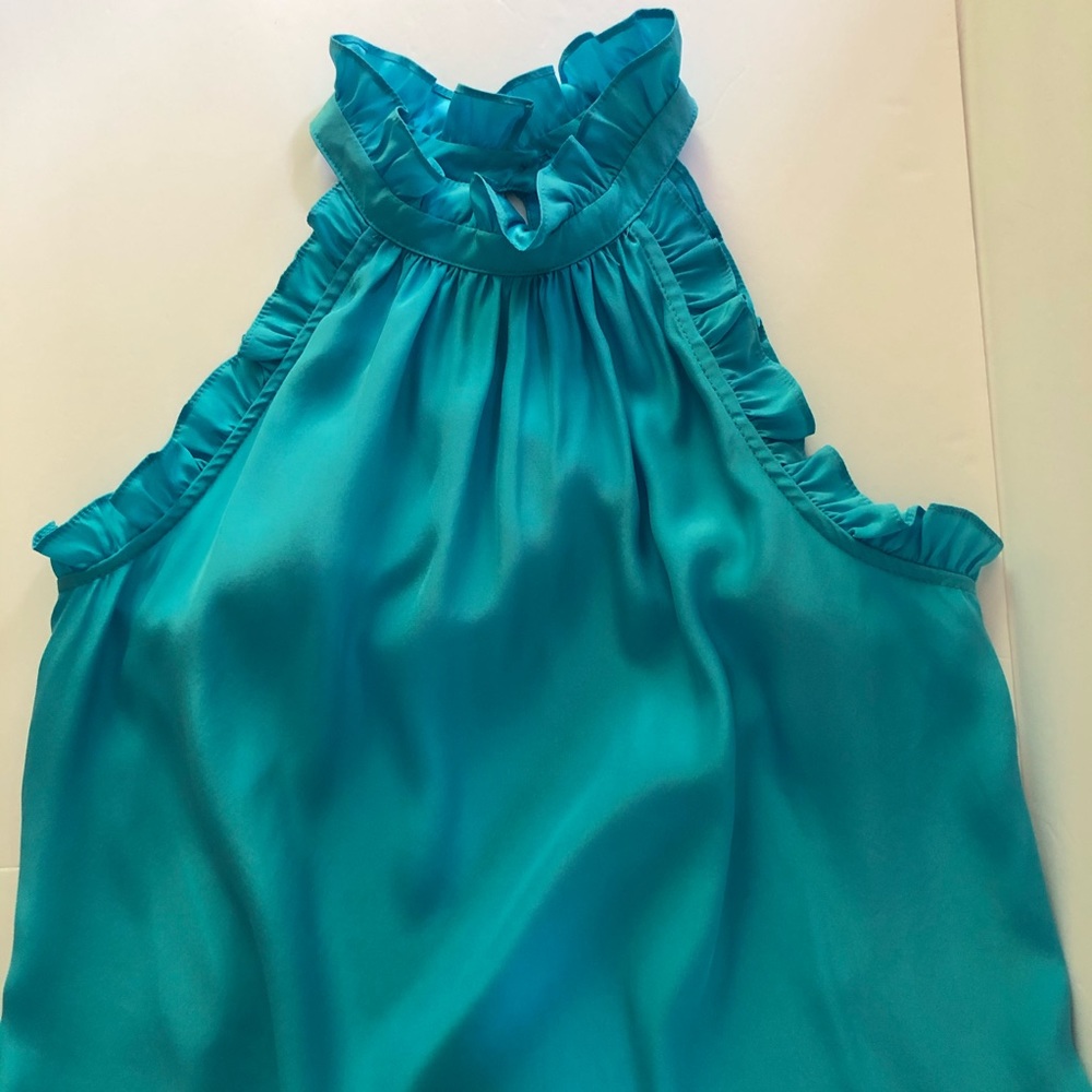 Alice & Trixie | Silk Halter Top Ruffle Pleats - Picture 3 of 6